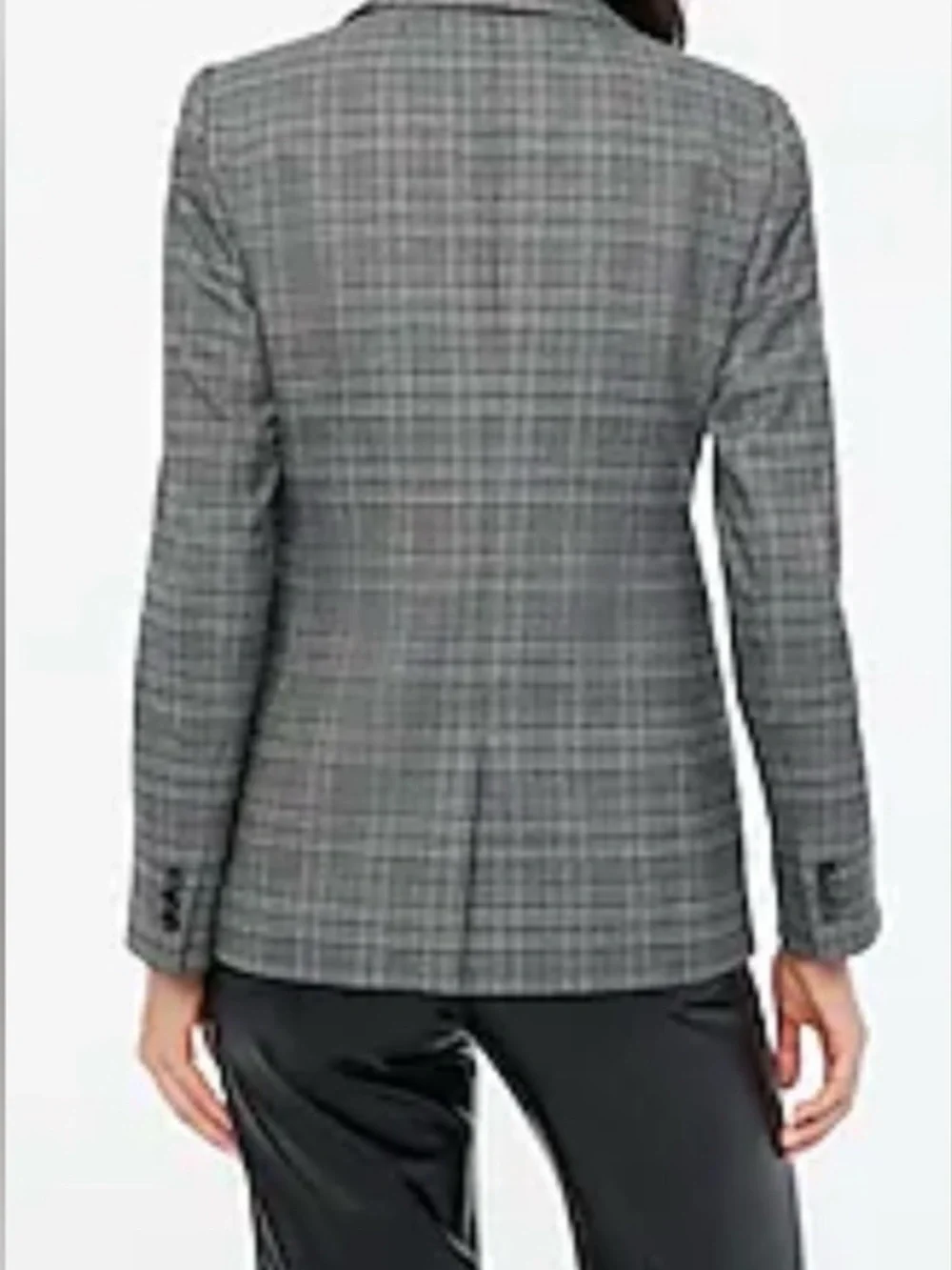 J. Crew Gray Plaid One Button Blazer with Single-Button Front Size 4p